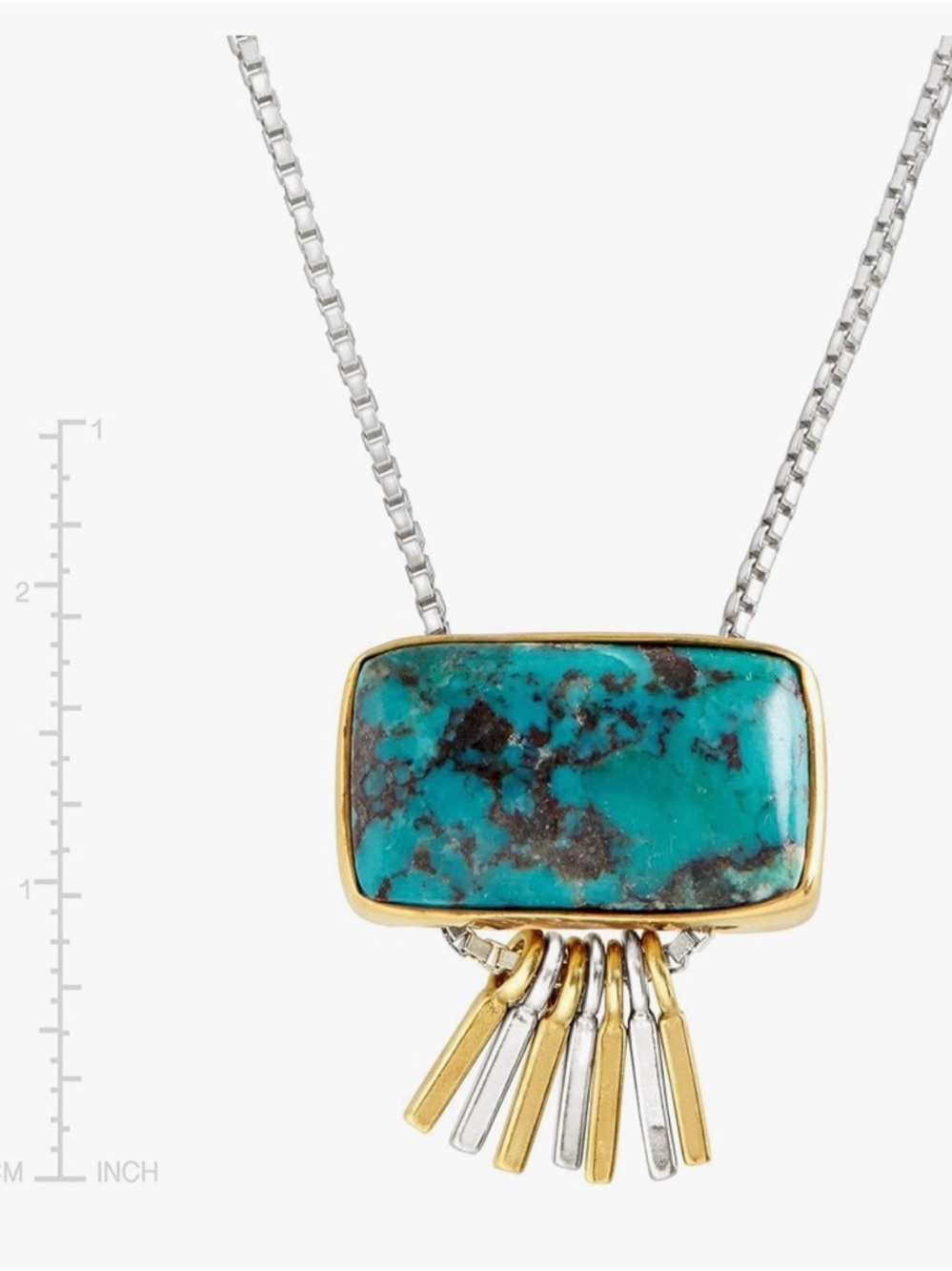 Silpada Sterling and Brass Turquoise Burst Necklace - Picture 3 of 7